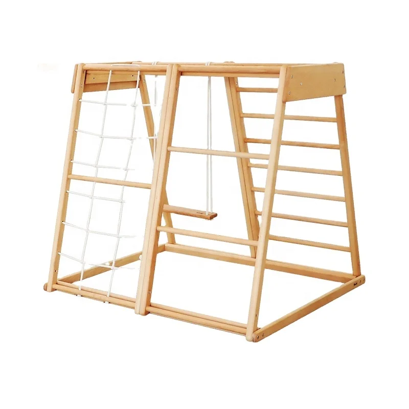 Kids Outdoor Wooden Climbing Frame - Escada de Corda para Crianças, Brinquedos