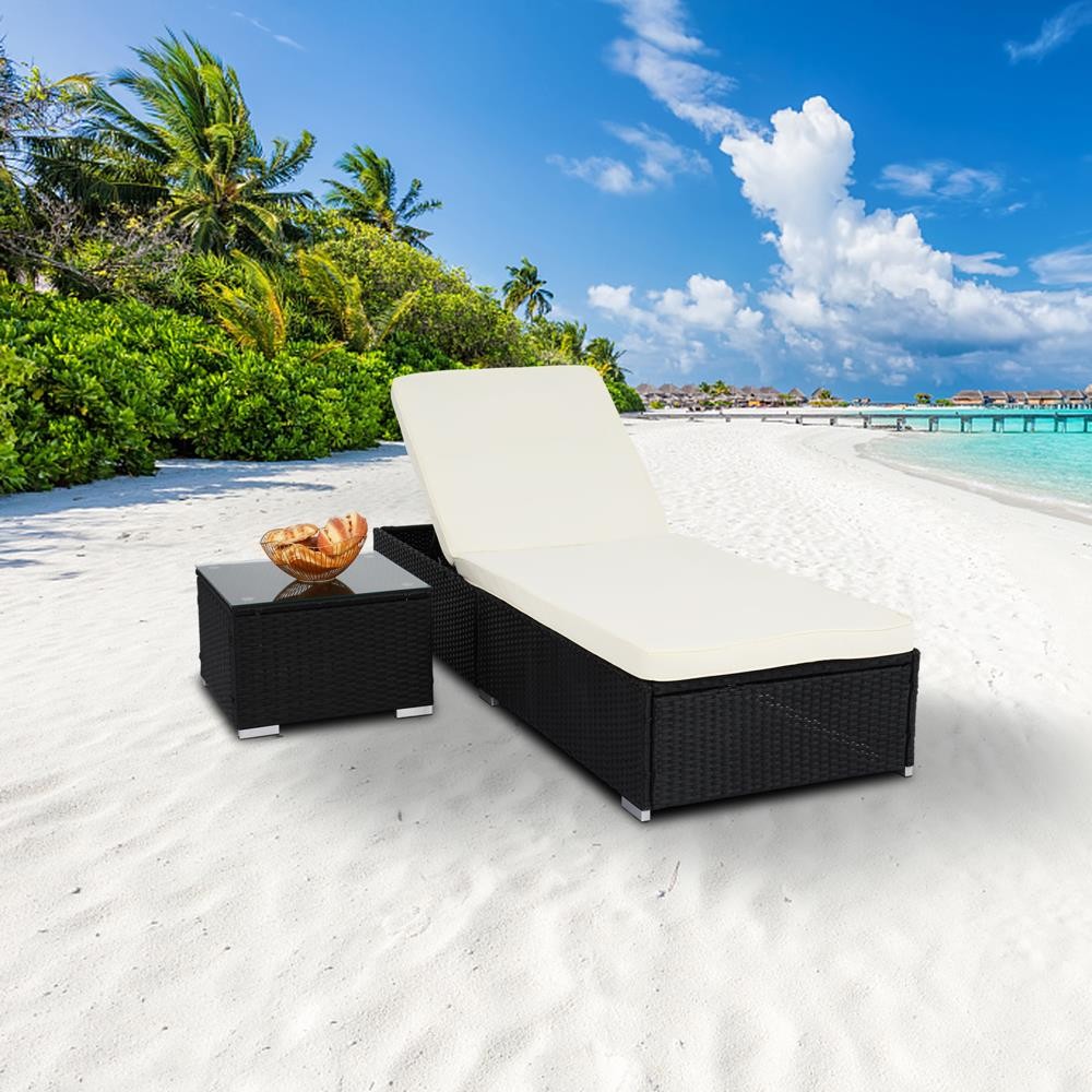 Kids Outdoor Lounge Furniture - Espreguiçadeira Ajustável de Vime PE para