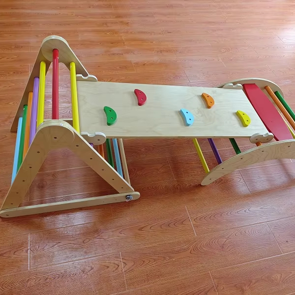 Kids Outdoor Wooden Climbing Frame - Conjunto de Brincadeiras Montessori 3 em