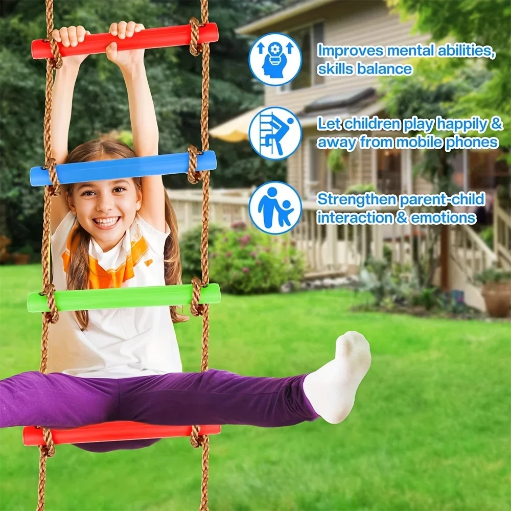 Kids Outdoor Climbing Equipment - Escada de Escalada Colorida para Crianças