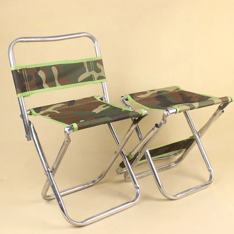 Kids Outdoor Lounge Furniture - Cadeira Dobrável Camuflada com Encosto 46x29x29cm,