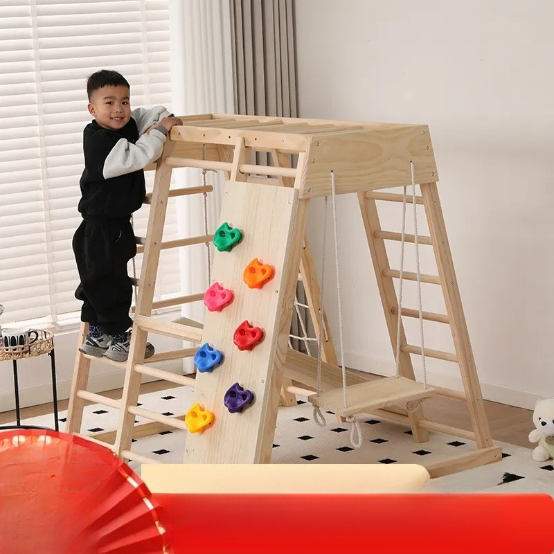 Kids Outdoor Wooden Climbing Frame - JMZ Estrutura de Escalada e Escorregador