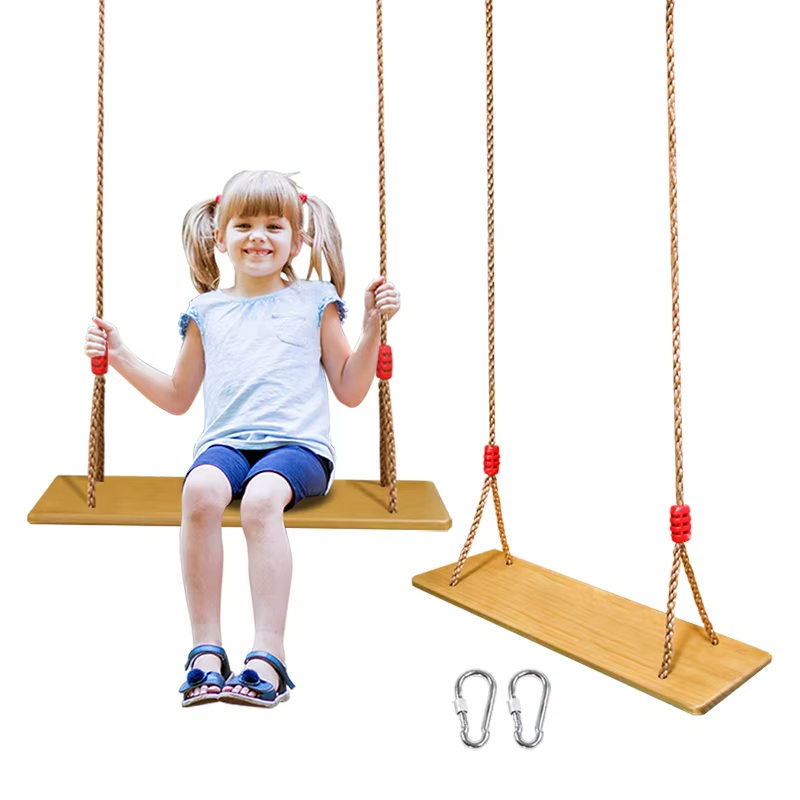 Kids Outdoor Swing Set - Assento de Balanço de Madeira para