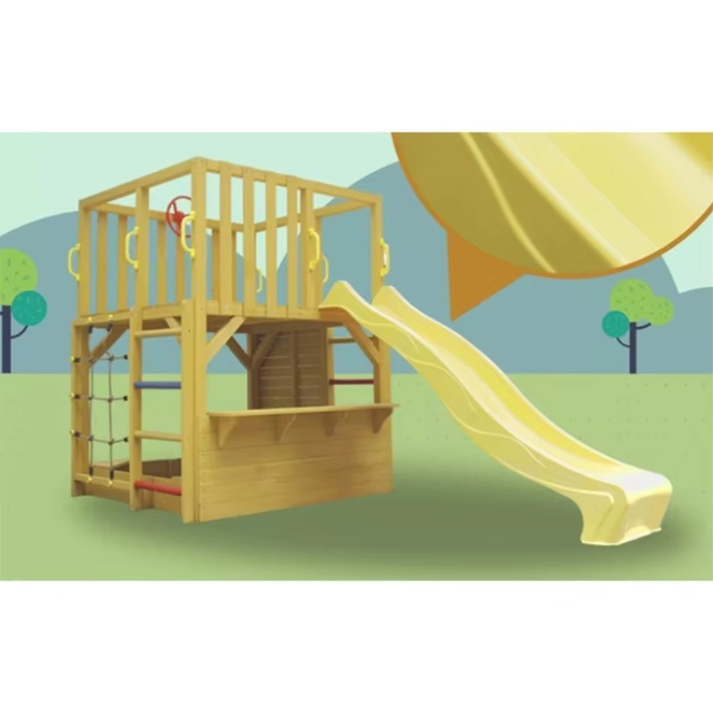 Kids Outdoor Cubby House - Casa de Brinquedo de Madeira para