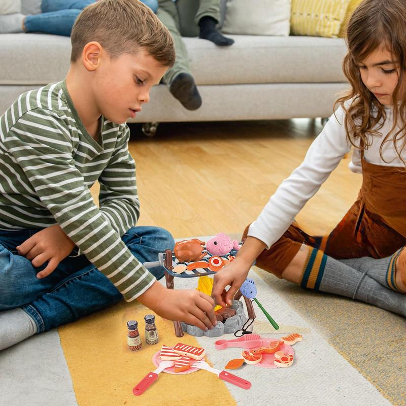 Crianças fingir conjunto de ac - Kids Outdoor Grill Set avaliação e preço