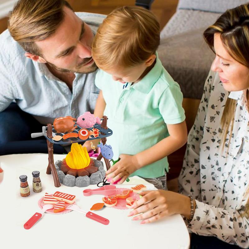 Crianças fingir conjunto de ac - Kids Outdoor Grill Set avaliação e preço