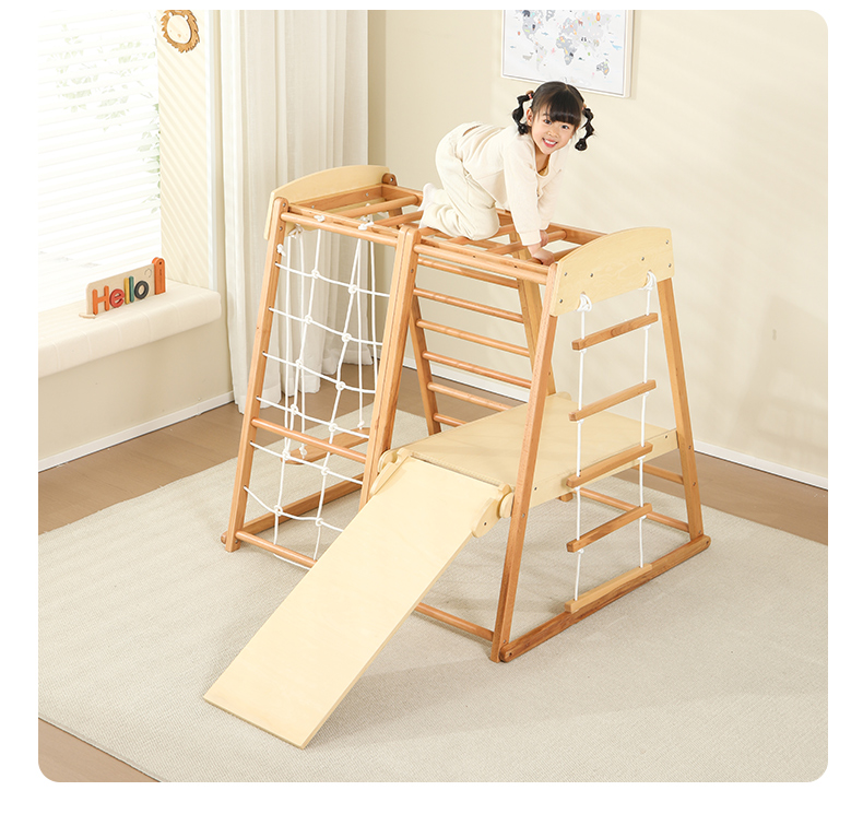 Ginásio de escalada Montessori - Kids Outdoor Wooden Climbing Frame avaliação e preço