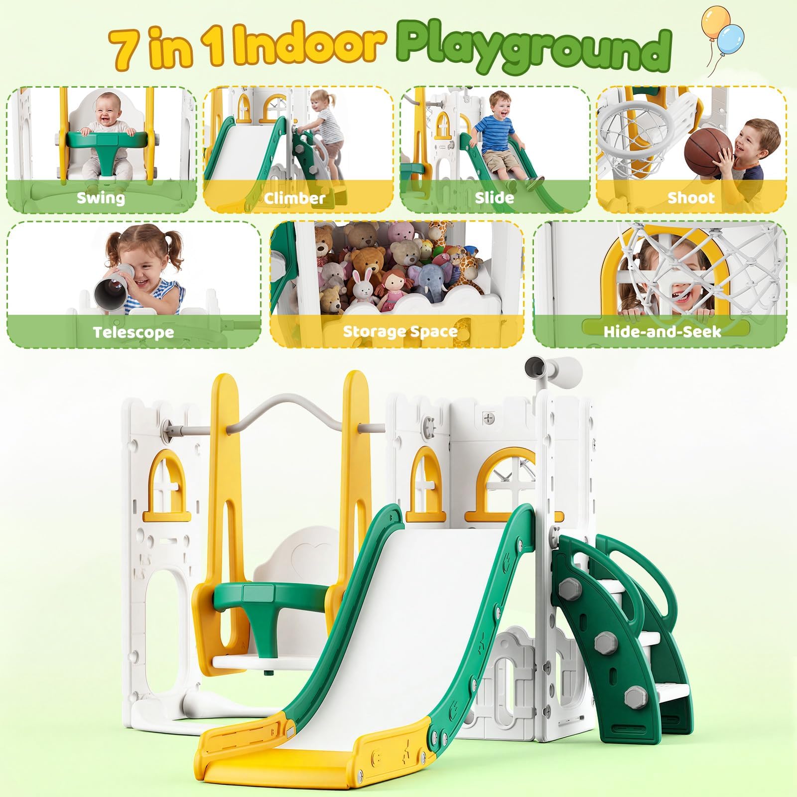 Conjunto de Escorregador e Bal - Kids Outdoor Swing Set avaliação e preço