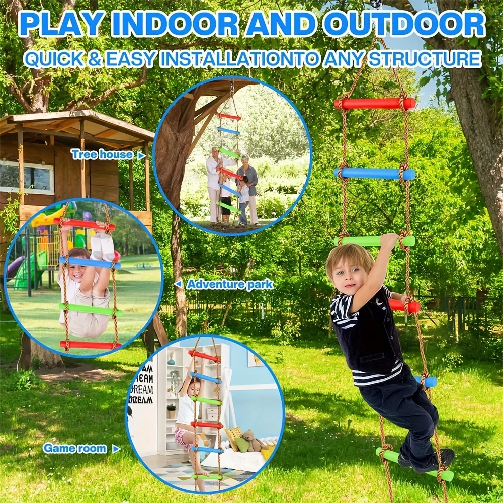 Escada de Escalada Colorida pa - Kids Outdoor Climbing Equipment avaliação e preço