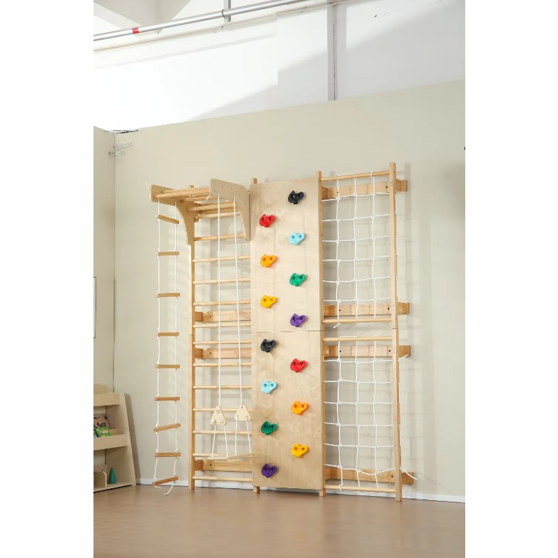Escada Sueca de Madeira Sólida - Kids Outdoor Wooden Climbing Frame avaliação e preço