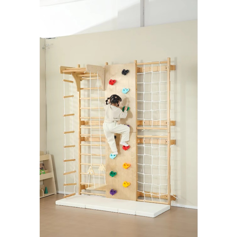 Escada Sueca de Madeira Sólida - Kids Outdoor Wooden Climbing Frame avaliação e preço