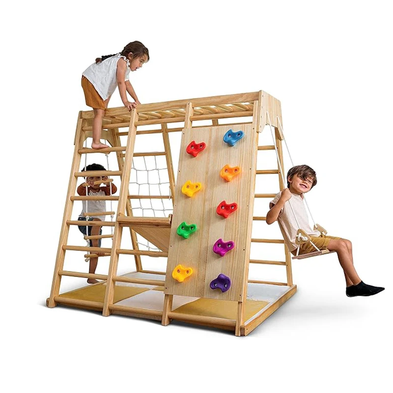 Equipamento de Ginástica para  - Kids Outdoor Wooden Climbing Frame avaliação e preço