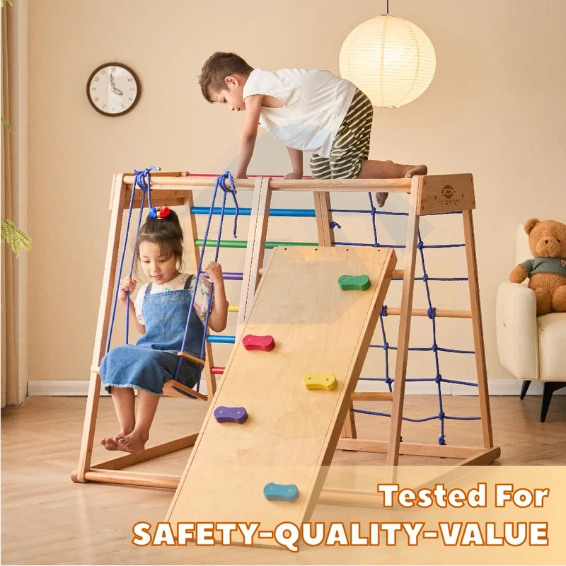 Estrutura de Escalada de Madei - Kids Outdoor Wooden Climbing Frame avaliação e preço