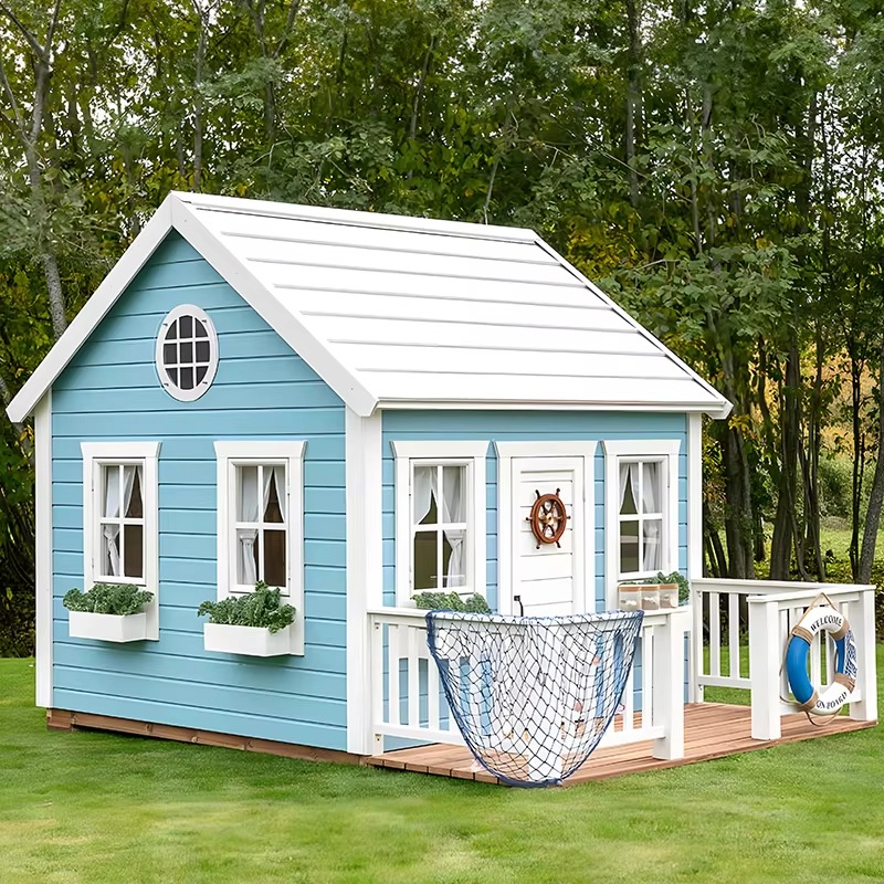 Casa de Brinquedo de Madeira p - Kids Outdoor Cubby House avaliação e preço