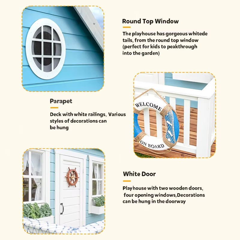 Casa de Brinquedo de Madeira p - Kids Outdoor Cubby House avaliação e preço